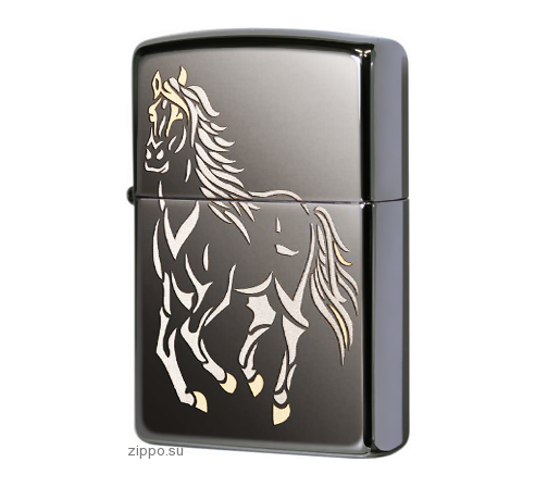 Зажигалка Zippo 28645 Running Horse Black Ice, Polish Finish по низким ценам в магазине Пневмач