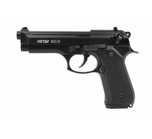 Пистолет охолощенный СХП RETAY MOD92, (Beretta 92), кал. 9mm. P.A.K. черный по низким ценам в магазине Пневмач