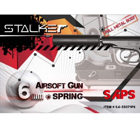 Пистолет пневматический спринговый Stalker SAPS Spring (аналог PM) + имитация глушителя по низким ценам в магазине Пневмач