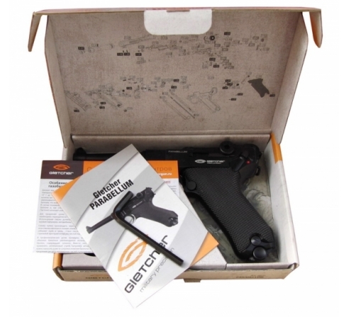 Пневматический пистолет Gletcher Parabellum (аналог люгера) по низким ценам в магазине Пневмач