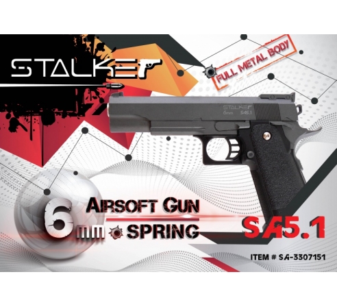Пистолет пневматический спринговый Stalker SA5.1 (аналог Hi-Capa 5.1) по низким ценам в магазине Пневмач