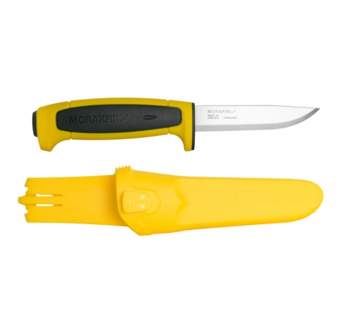 Нож Morakniv Basic 546 нержавеющая сталь, пласт. ручка (желтая) чер. вставка по низким ценам в магазине Пневмач