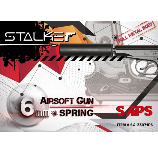 Пистолет пневматический спринговый Stalker SAPS Spring (аналог PM) + имитация глушителя