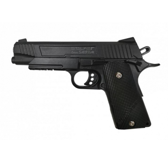 Пневматический пистолет спринговый Stalker SA1911M Spring (аналог Colt1911 Rail) 6мм