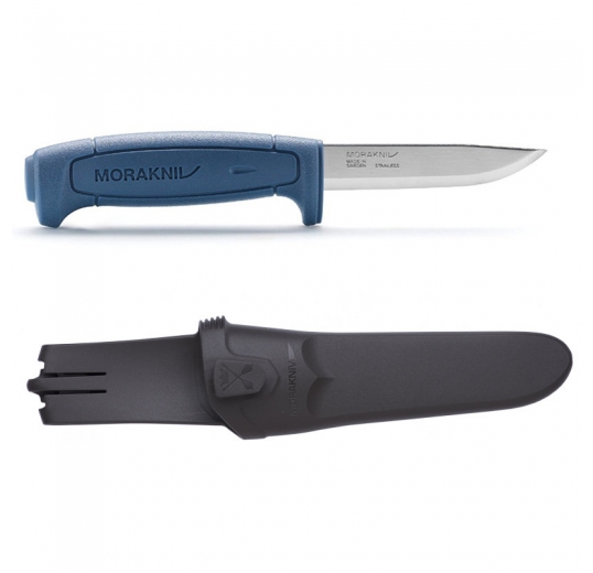 Нож Morakniv Basic 546, нержавеющая сталь, синяя ручка, 12241		