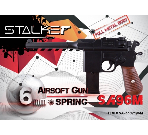 Пистолет пневматический спринговый Stalker SA96M (аналог Mauser C96) по низким ценам в магазине Пневмач